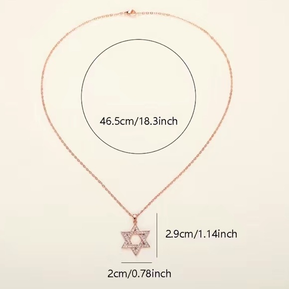 Cubic Zirconia Star Of David Necklace - Picture 6 of 8